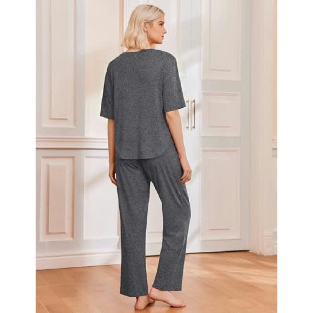 Ultra Soft 2-Pack Pajama Set with Pockets S-XXL Lounge Sleepwear - Picture 3 of 7